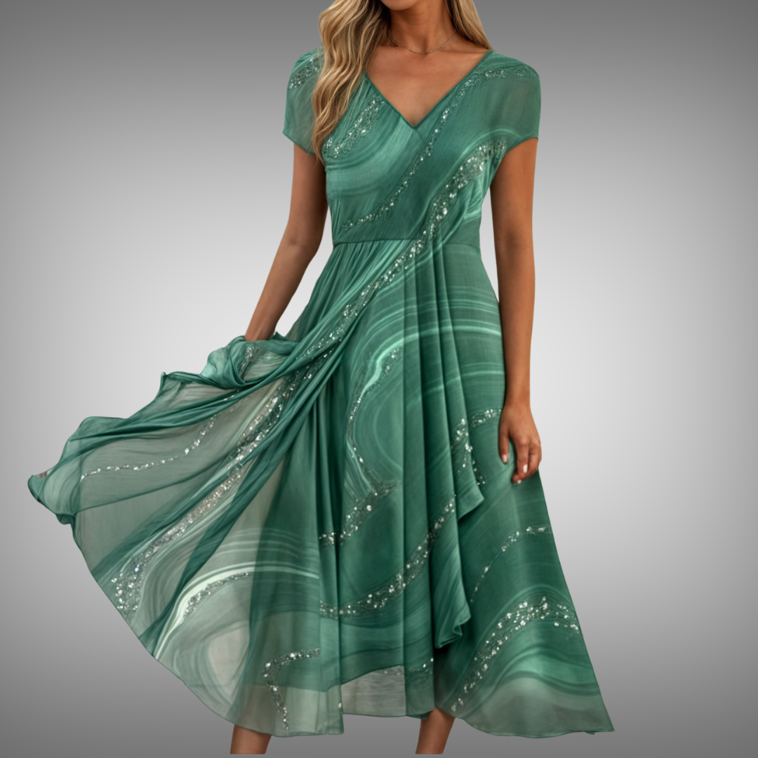 Leviana® | Midi Dress with V-Neck