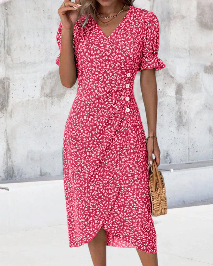 Leviana™ | Elegant Floral Print Dress