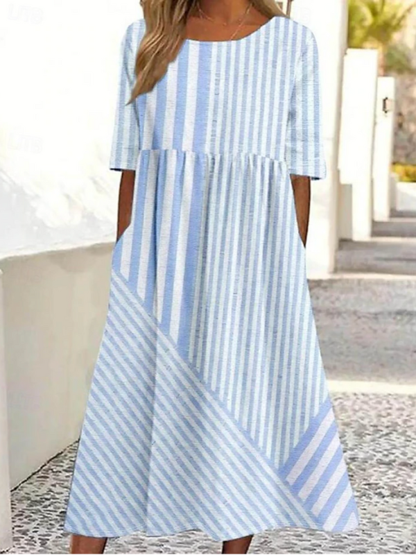 Leviana™ | Comfortable Striped Cotton Dress