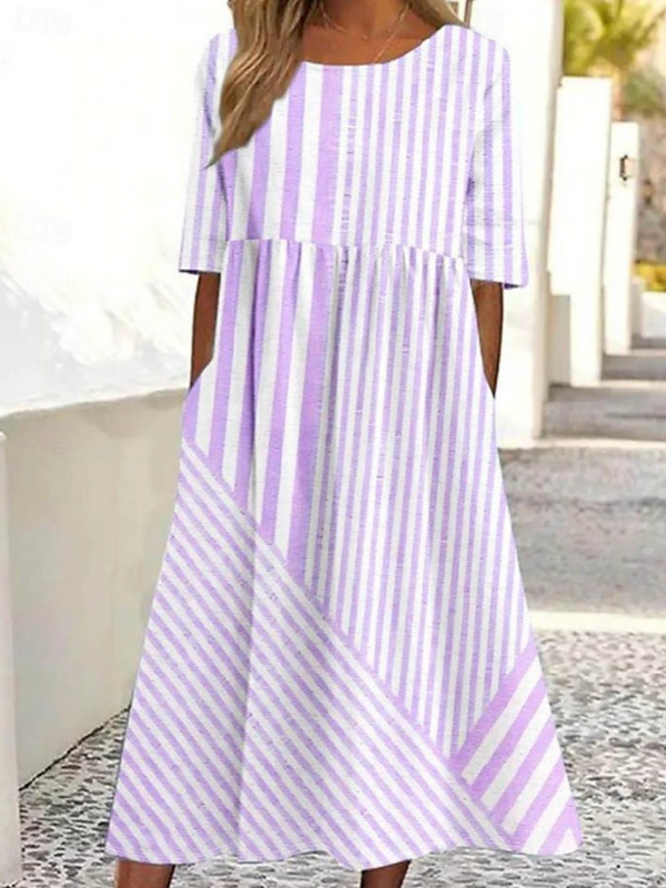 Leviana™ | Comfortable Striped Cotton Dress