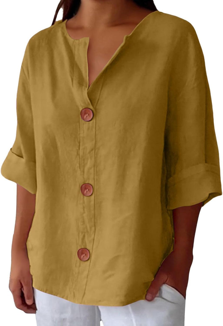 Leviana™ | Casual Linen Blouse