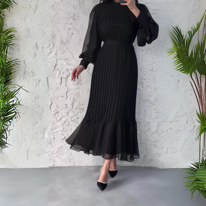 Elegant Pleated Maxi Dress