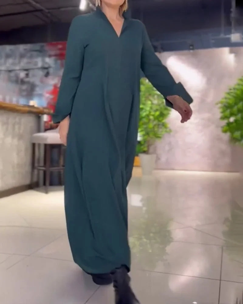 HELENA™ | LONG FLOWY DRESS WITH SIDE SLITS