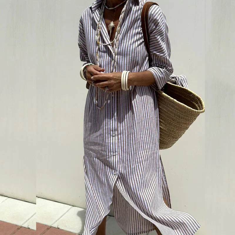 Hominty | Classic Striped Shirt Dress