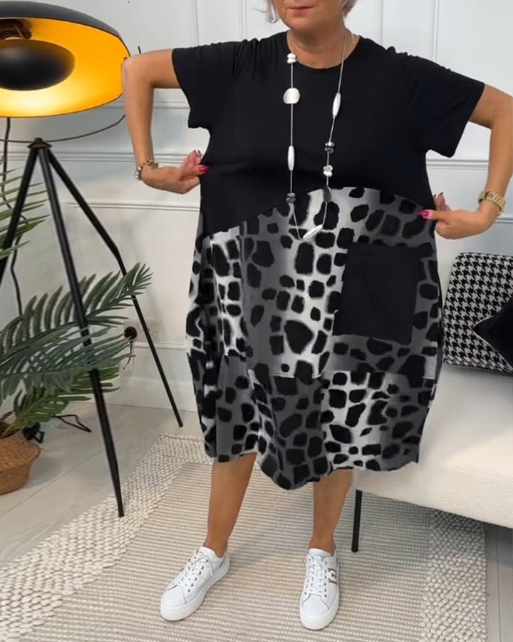 HELENE | Printed Round Neck Dress