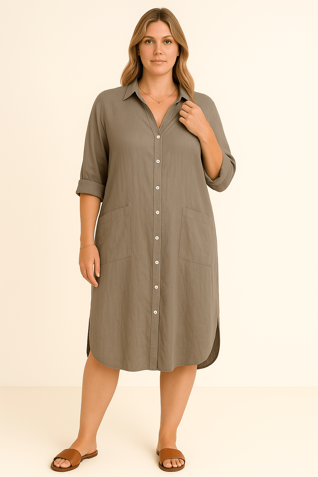 Ella | Casual Cotton Tummy Covering Dress