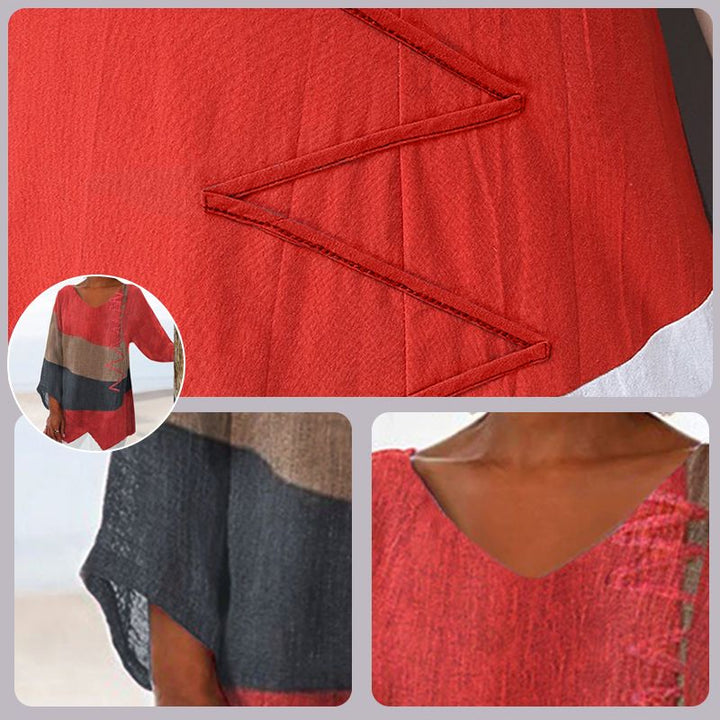 Leviana™ | Artistic V-Neck Tunic – Creative, Airy & Elegant