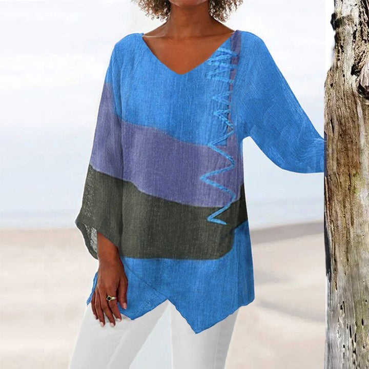 Leviana™ | Artistic V-Neck Tunic – Creative, Airy & Elegant