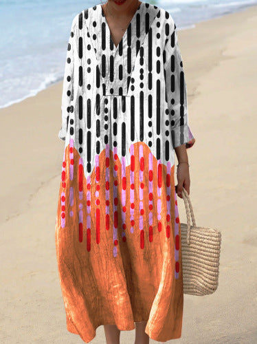 Leviana™ – Elegant Dress with a Geometric Pattern